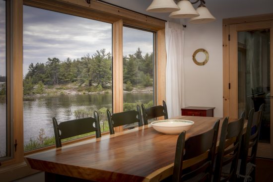 Normerica Timber Frame, Architects & Builders, Collaboration, Lakeside Cottage, Georgian Bay, Dining Room