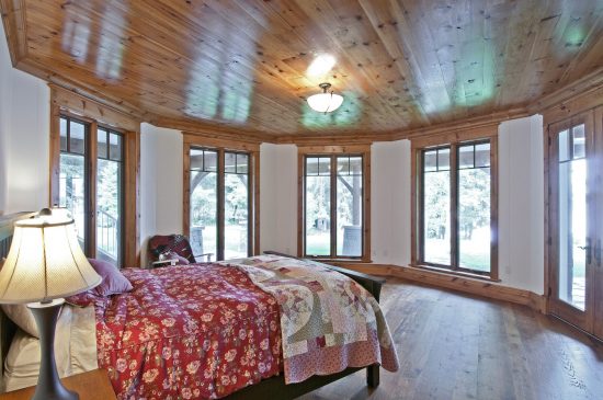 Normerica Timber Frame, Interior, Cottage, Bedroom, Round Room