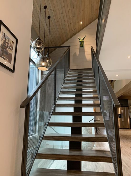 Normerica Timber Frame, Interior, Modern, Contemporary, Metal Stairs