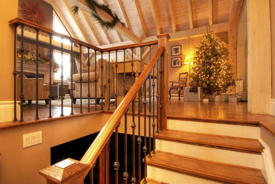 Normerica Timber Frame, Interior, Stairs, Living Room