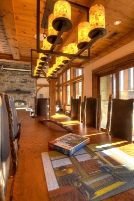 Normerica Timber Frame, Interior, Custom, Cottage, Fireplace, Dining Room