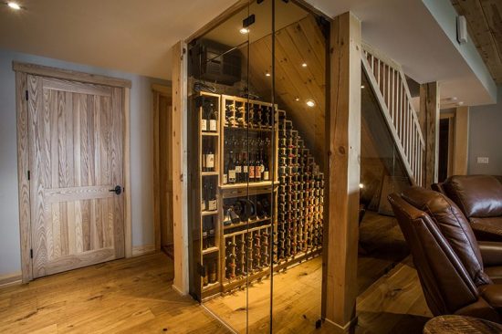 Normerica Timber Frame, Interior, Cottage, Basement, Cellar, Wine