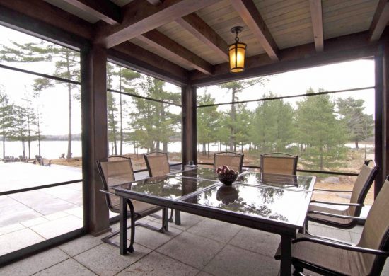 Normerica Timber Frame, Interior, Cottage, Screened Room, Lake View