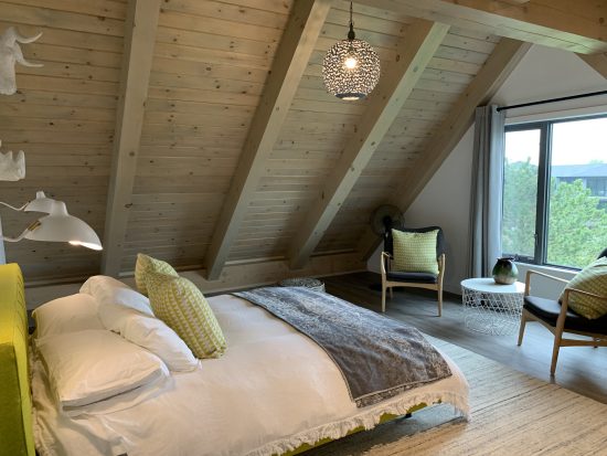 Normerica Timber Frame, Interior, Bedroom, Sloped Ceiling, Modern, Contemporary