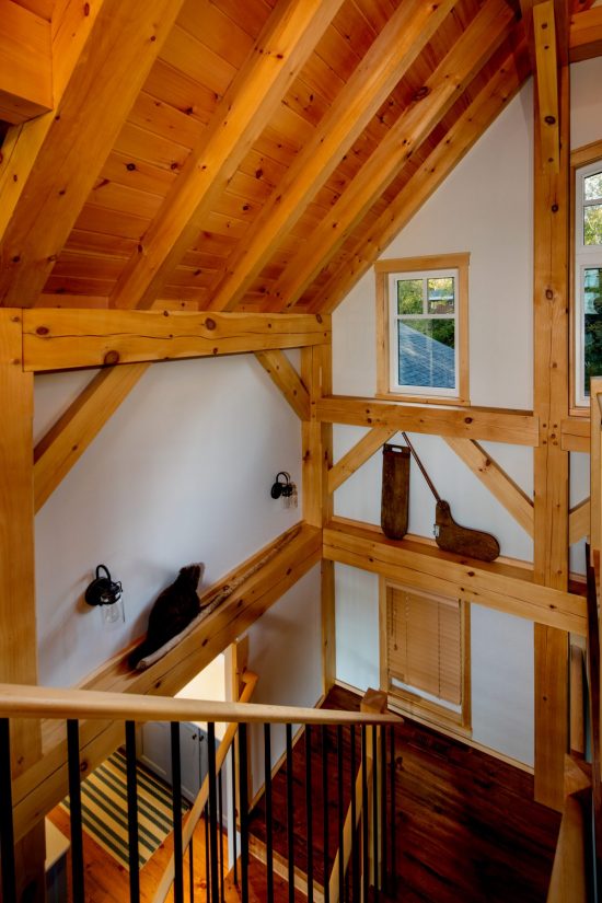 Normerica Timber Frame, Interior, Cottage, Stairs, Cathedral Ceiling
