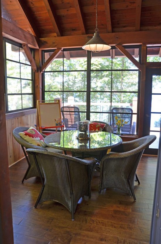Normerica Timber Frame, Interior, Cottage, Screend Porch, Muskoka Room