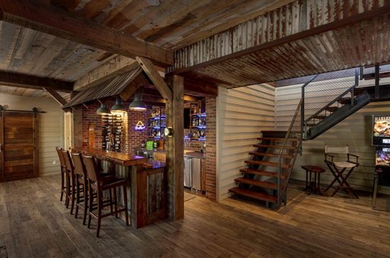 Normerica Timber Frame, Interior, Cottage, Basement, Fireplace, Bar 2