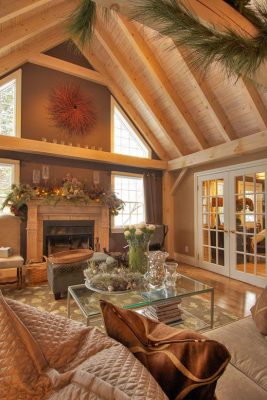 Normerica Timber Frame, Interior, Living Room, Great Room, Cathedral Ceiling