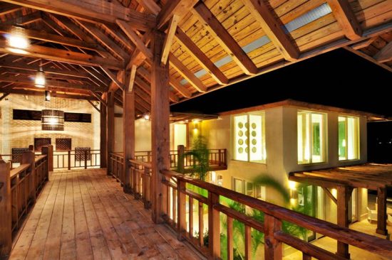 Normerica Timber Frames, Commercial Project, Las Iguanas Villas, Dominican Republic, Interior, Upper Stairway, Villas