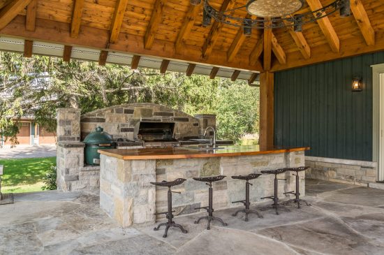 Normerica Timber Frame, Exterior, Country House, Porch, Barbecue Area, Outdoor Kitchen, Outdoor Entertaining