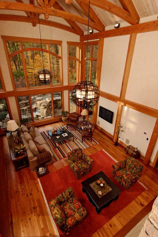Normerica Timber Frame, Interior, Living Room, Great Room, Open Concept, Cathedral Ceiling