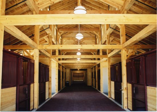 Normerica Timber Frames, Commercial Project, Chaparral Ranch, Barn Stalls, Aspen, USA, Interior