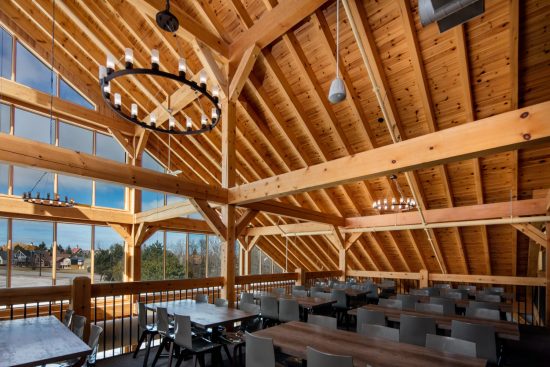 Normerica Timber Frames, Commercial Projects, Blue Mountain South Lodge, Interior, Collingwood, Ontario, Ski Resort, Clubhouse