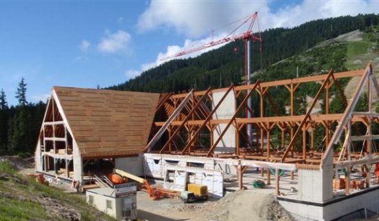 Normerica Timber Frame, Commercial Project, Cypress Mountain Day Lodge Ski Resort, West Vancouver British Columbia, Exterior, Construction