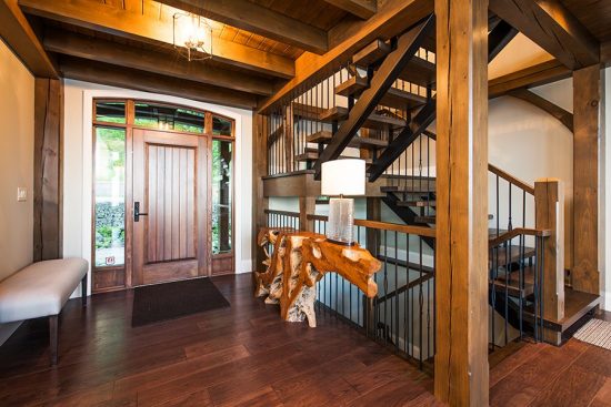 Normerica Timber Frame, Interior, Cottage, Entry, Stairs