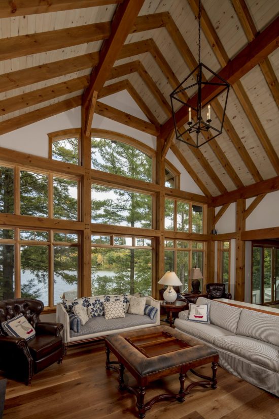 Normerica Timber Frame, Interior, Cottage, Living Room, Great Room, Cathedral Ceiling