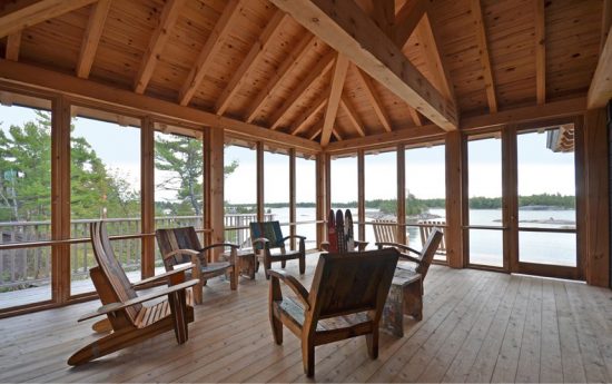 Normerica Timber Frame, Interior, Cottage, Screened Porch, View of the Lake