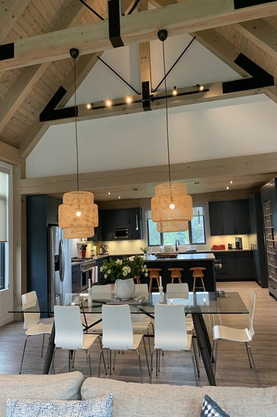 Normerica Timber Frame, Interior, Kitchen, Dining Room, Open Concept, Modern, Contemporary