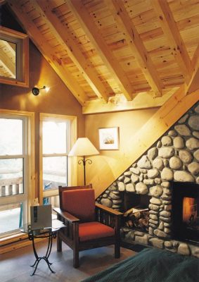 Normerica Timber Frames, Commercial Projects, Buffalo Mountain Lodge, Hotel, Banff, Canada, Interior, Bedroom