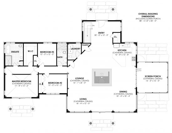 Normerica Timber Frames, House Plan, The Britt 3954, First Floor Layout