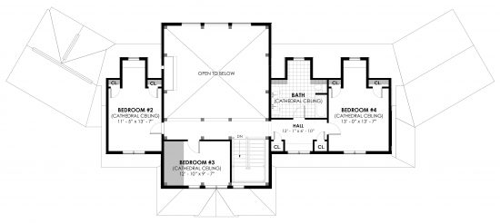 Normerica Timber Frames, House Plan, The Rossmore, Second Floor Layout