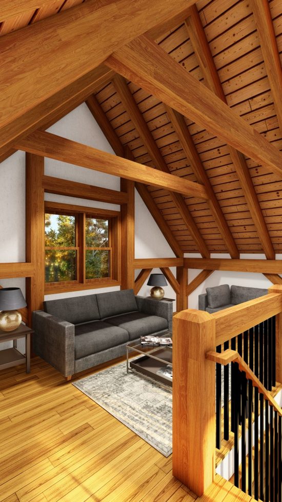 Normerica Timber Frames, House Plans, The Tobermory 3949, Interior, Second Floor Loft