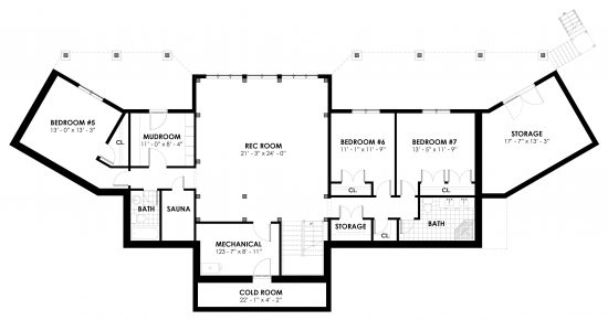 Normerica Timber Frames, House Plan, The Rossmore, Basement Layout