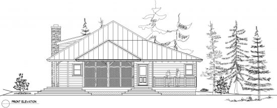 Normerica Timber Frame, House Plan, The Baril 3514, Front Elevation
