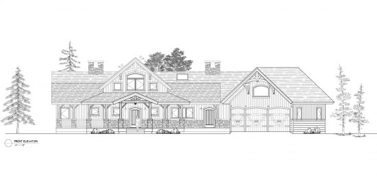 Normerica Timber Frames, House Plan, Algoma 3538, Front Elevation