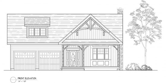 Normerica Timber Frames, House Plan, The Birches 3532, Front Elevation