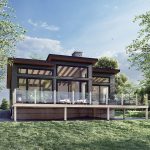 Normerica Timber Frames, House Plan, The Laurentian, Exterior, Rear