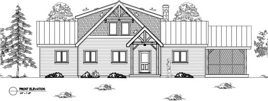 Normerica Timber Frames, House Plan, The Lennox 3546, Front Elevation