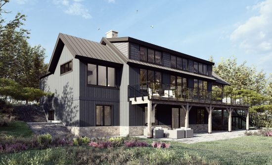 Normerica Timber Frames, House Plan, The Redstone 3920, Exterior, Rear, Side