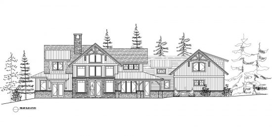 Normerica Timber Frames, House Plan, The Dufferin 3512, Rear Elevation