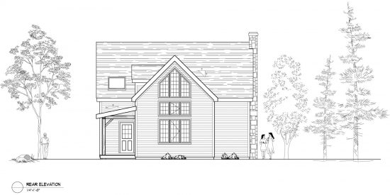 Normerica Timber Frames, House Plan, The Niagara 3539, Rear Elevation