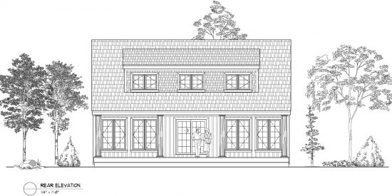 Normerica Timber Frames, House Plan, The Routt 3419, Rear Elevation