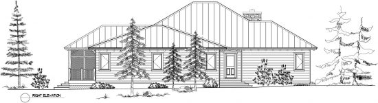Normerica Timber Frame, House Plan, The Baril 3514, Right Elevation