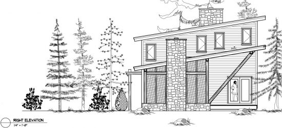 Normerica Timber Frame, House Plan, The Kershaw 3586, Right Elevation