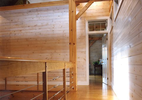 Normerica Timber Frames, Architects & Builders, Collaboration, Country House, Vermont Red Barn, Modern Railing, Timber