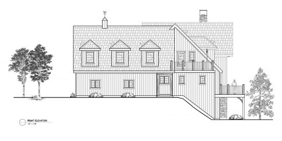 Normerica Timber Frames, House Plan, The Brennan 3576, Right Elevation