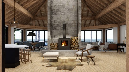 Normerica Timber Frames, House Plan, The Britt 3954, Interior, Fireplace
