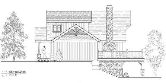 Normerica Timber Frames, House Plan, The Carleton 3115, Right Elevation