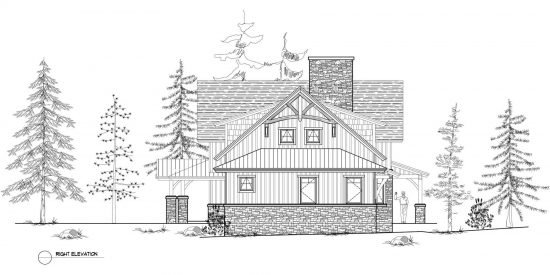 Normerica Timber Frames, House Plan, The Dufferin 3512, Right Elevation