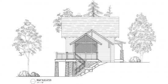 Normerica Timber Frames, House Plan, The Lanark 3522, Right Elevation