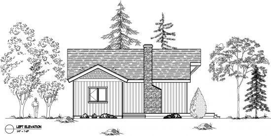 Normerica Timber Frames, House Plan, The Nipissing 3542, Left Elevation