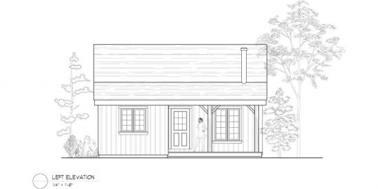 Normerica Timber Frame, House Plan, The Retreat 3143, Left Elevation