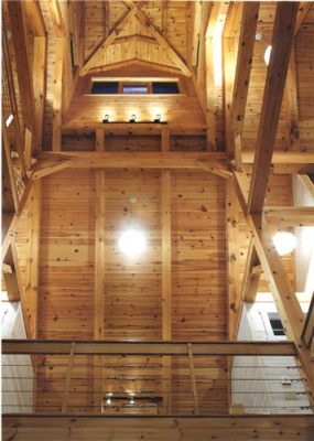 Normerica Timber Frames, Architects & Builders, Collaboration, Country House, Vermont Red Barn, Timber Ceiling