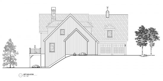 Normerica Timber Frames, House Plan, The Brennan 3576, Left Elevation