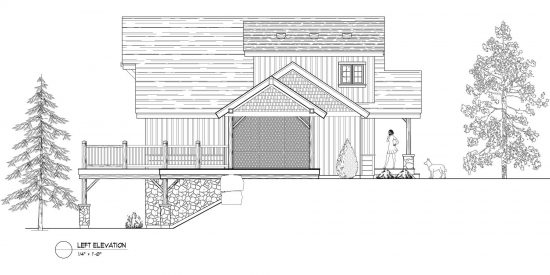 Normerica Timber Frames, House Plan, The Carleton 3115, Left Elevation