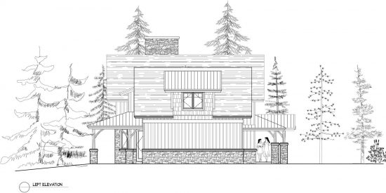 Normerica Timber Frames, House Plan, The Dufferin 3512, Left Elevation